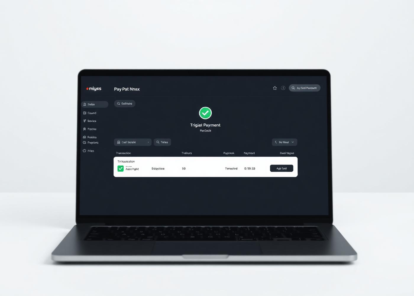 Virtual payment terminal dashboard showing a successful transaction